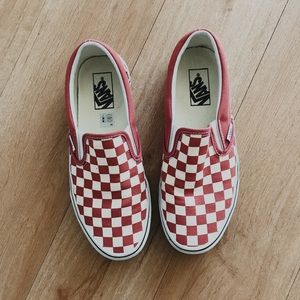 burnt orange slip on vans